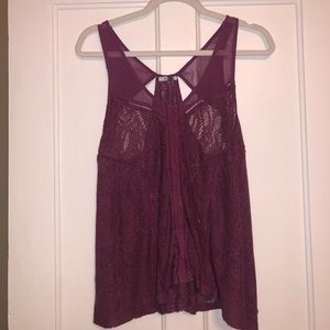 Lacy Purple Top with Cutouts